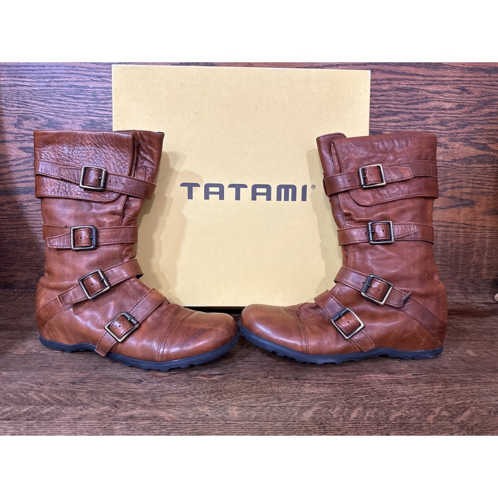 Tatami by Birkenstock Alexist Brown Leather Multi Buckle Boots 910413 Size 37